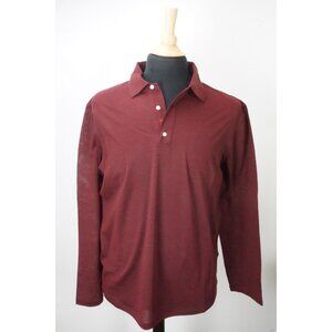Isaia Napoli Red Jersey Sartorial Wool Handmade Long Sleeve Polo Shirt XL NEW